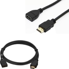 Duca Store Erkek Di̇şi̇ Gold Uçlu 50 cm Uzatma HDMI Kablo (Mi̇ni̇ Hd Rec. Içi̇n)