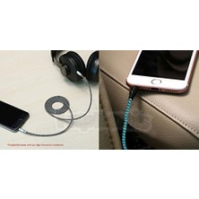 Duca Store Diwu Aux Stereo 3.5mm Data Ses Örgü Kablo Mavi