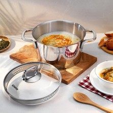 Duca Store New Stahl Çelik Tencere 20 cm 2 Parça-Inox