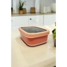 Duca Store Dikdörtgen Saklama Kabı 820 ml Pembe VP-929, Pembe