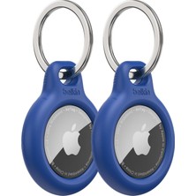 Duca Store Airtag Anahtarlık Kılıfı (Air Tag Için Güvenli Tutucu Koruyucu Kılıf, Çizilmeye Karşı Korumalı Aksesuar), 2'li Paket, Mavi