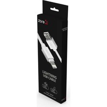 Duca Store Senon Zore Z-38 USB Şarj Kablosu iPhone ile Uyumlu Beyaz Silikon 1 Metre Hızlı Şarj 3A Destekli Şarj Kablosu
