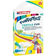 Meks Edding 17 Funtastics Textile Fun Çocuklar Için Tekstil Kalemi - Sarı, Kahverengi, Mavi, Kırmızı, Ye