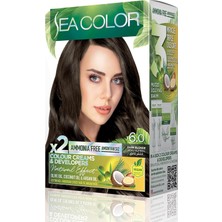 Duca Store Amonyaksız, Vegan, Doğal, Besleyici Kalıcı Saç BOYASI%100 Beyaz Kapama (1 Paket 2 x 50 ml Boya & Oksidan) (Koyu Kumral 6.0)