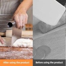 Duca Store 2 Adet Büyük Boy Hamur Kesici & Kazıyıcı Seti – Cm/inç Ölçekli Metal Hamur Spatulası – Pizza, Pasta, Ekmek ve Hamur Bölücü Profesyonel Mutfak Aleti 20 cm