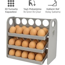 Duca Store Buzdolabı Yumurta Organizeri – 30 Hazneli, Katlanır Raflı, Yaylı Mekanizma & Tarih Kayıt Fonksiyonlu Yumurta Saklama Kutusu