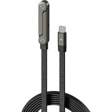 Duca Store Standlı Type-C To Type-C Şarj Kablosu 150 cm 240W Örgülü Hızlı Şarj & Data Kablosu Telefon Tablet Tutucu Macbook Uygun