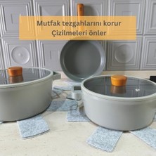 Duca Store Beylini 12 Li Set Tencere Tava Koruyucu Borcam Çizdirmez Keçe Düzenleyici (Gri)