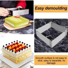 Duca Store Paslanmaz Çelikten Ayarlanabilir Kek ve Pasta Kalıbı,kare ve Dikdörtgen Ayarlanabilir Kek Kabı,ayarlı Ekmek Kalıbı,pastacılık ve Dekokrasyon Için Çelik Paslanmaz Ayarlı Kek Kalıbı