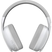 Duca Store Aula S6 3 Modlu Kablosuz 3.5mm Kablolu ve Bluetooth 5.3 Mikrofonlu Gaming Oyuncu Kulaklığı Beyaz Ultra Hafif Hafızalı Sünger 40MM Sürücülü Gürültü Önleyici