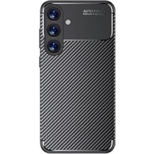Duca Store -  ile Uyumlu Galaxy S25 Fe Kılıf Kamera Korumalı Karbon Desenli Uzun Ömürlü Renk Atmaz Koruyucu Silikon