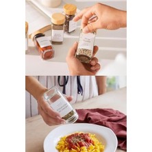 Duca Store 12'li Bambu ve Akasya Kapaklı Cam Baharatlık Seti 120 ml - Doğal Ahşap Kapaklı, Şeffaf Cam, Sağlıklı ve Şık Baharat Kavanozları (Bambu Kapak)