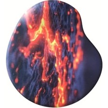 Duca Store Oval Baskılı Bilek Destekli Kum Desen Tip Kaymaz Taban Optik Bilgisayar Notebook Mouse Pad Maus Pad (Magma)