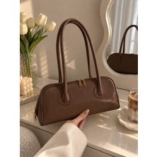 Victoria Valeria Rugan Görünümlü Uzun Saplı Kadın Omuz Çantası – Vintage Baget Model