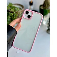 Duca Store Iphone 14 Plus - 15 Plus Uyumlu Kenarı Renkli Silikon Kılıf - Pembe