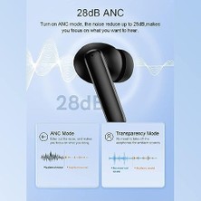 Duca Store Qcy T13 Anc 4 Mikrofon Bluetooth 5.3 Kablosuz Kulaklık Siyah Aktif Gürültü Engelleyici