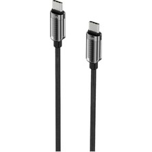 Duca Store Knıt Glam 60W Hızlı Şarj Destekli, Type-C To Type-C Şarj ve Data Aktarım Kablosu, 1 Metre, Siyah