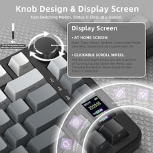 Duca Store Attack Shark X85PRO 75% Kablosuz Mekanik Klavye – Tft Ekran, Gasket Yapı, Rgb Işıklandırma, Hot-Swap, 4000MAH Pil, Bt/2.4g/usb-C Üçlü Bağlantı, Qmk Desteği – Moonlit
