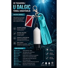Dinç Spor 3D Tasarımlı U Dalgıç Temalı Anahtarlık – Palet, Dalış Tüpü ve Dalış Bayrağı Detaylı