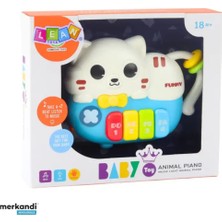 Piccolo Mondi Küçük Çocuklar Için Mini Piyano, Kedi Temalı, Mavi, Işıklar ve Sesler