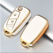 Fiat Bravo Anahtar Kılıfı Aksesuar Beyaz-Gold