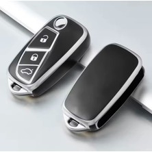 Fiat 500 Anahtar Kılıfı Aksesuar Siyah-Silver