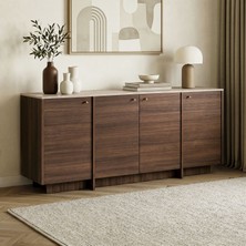 Rani Mobilya Rani Home Konsol Traverten - Milano Ceviz 180 cm GD-5792