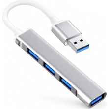 Meks Primex Px-Typ5 4 Port USB 3.0 Hub, Ultra Slim Gri USB Çoklayıcı, 5gbps Hızlı Veri Aktarımı, Laptop