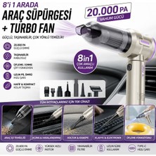 Trendhane 20.000 Pa Güçlü Şarjlı Araç Süpürgesi ve Turbo Fan – 8’i 1 Arada Kablosuz El Süpürgesi, Çok Amaçlı Başlık Seti, Kompakt Taşınabilir Tasarım