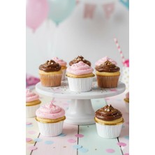 Dodomar Beyaz Cupcake Kapsülü Içi Gold Metalize 25'li - Kek ve Cupcake Sunum Kapsülü