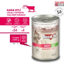 BonaCibo Jöleli Dana Etli Yaş Kedi Maması 400 gr x 6 Adet