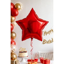 Dodomar Folyo Balon Yıldız Kırmızı 18 Inç 45 cm Doğum Günü Parti Kutlama Organizasyon Dekorasyon Balonu