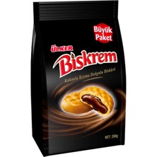 Ülker BİSKREM Kakaolu Poşet Bisküvi - 200 gram - 12 Adet