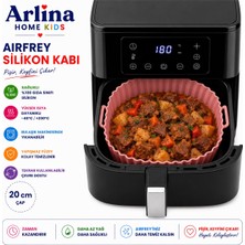 Arlina Home Kids 20 cm Kare Model  Isıya Dayanıklı Yıkanabilir Silikon Airfryer Pişirme Matı