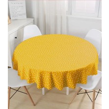 Rem Home Remhome Renkli Zeminli Geometrik Desen Dijital Baskılı Modern Yuvarlak Masa Örtüsü - Çap 140CM 140 x 140 cm