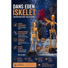 Kanki Pet 3D Baskı Turuncu Dans Eden Iskelet Akvaryum Hava Taşı 18,5 cm