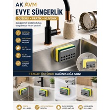 Ak Avm Süngermatik Evye Sünger Tutucu Vantuzlu Mutfak Sünger Düzenleyici Giderli Askılık