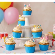 Dodomar Mavi Cupcake Kapsülü Içi Gold Metalize 25'li - Kek ve Cupcake Sunum Kapsülü