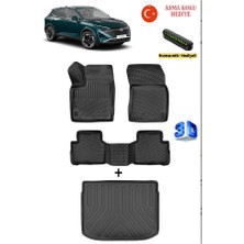 Ahlparts Nissan Qashqai 2022 Sonrası Uyumlu 3D Havuzlu Paspas ve 3D Üst Kademe Bagaj Havuzu Seti (Benzinli) Asma Koku ve Numaratör Hediyeli