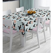 Rem Home Remhome Renkli Zemin Üzerinde Yaprak Desenli Dijital Baskılı Masa Örtüsü 90 x 90 cm