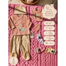 Custom Baby Kız Bebek Premium Hastane Çıkış Seti 9 Parça Yenidoğan Hediyesi