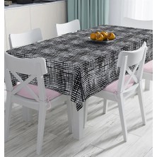 Rem Home Remhome Siyah Beyaz Damalı Dijital Baskılı Masa Örtüsü 90 x 90 cm
