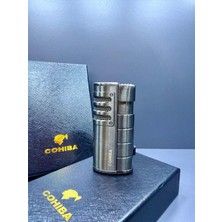Cohiba 3 Torch Pürmüz Alevli Puro Delicili Rüzgara Dayanıklı Profesyonel Çelik Çakmak