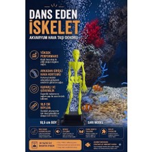 Kanki Pet 3D Baskı Sarı Dans Eden Iskelet Akvaryum Hava Taşı 18,5 cm