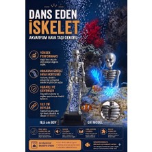 Kanki Pet 3D Baskı Gri Dans Eden Iskelet Akvaryum Hava Taşı 18,5 cm