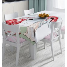 Rem Home Remhome Dal Detaylı Şemsiyeli Japon Kızlar Modern Dijital Baskılı Masa Örtüsü 90 x 90 cm