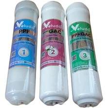 Veluda Su Arıtma Sistemleri Kapalı Kasa Su Arıtma Cihazı Veluda Inline Filtre Takımı 3'lü Set ve Bağlantı Dirsekleri