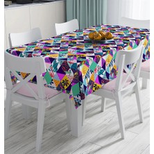 Rem Home Remhome Geometrik Üçgen Içerisinde Kuş Baskılı Dijital Baskılı Masa Örtüsü 90 x 90 cm