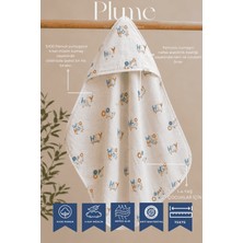 Plume Ceramic Home %100 Pamuk Baskılı 4 Kat Müslin Kundak 75X75
