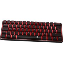 Lecoo GK601 Kablolu Red Switch 62 Tuş Rgb Mekanik Oyuncu Klavyesi Türkçe Q Siyah